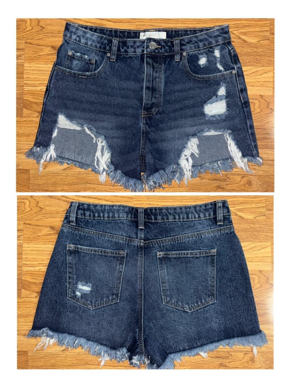 Banjara Jean Shorts Juniors Size 9 Waist 28 Distressed Denim Cut Off Raw Hem